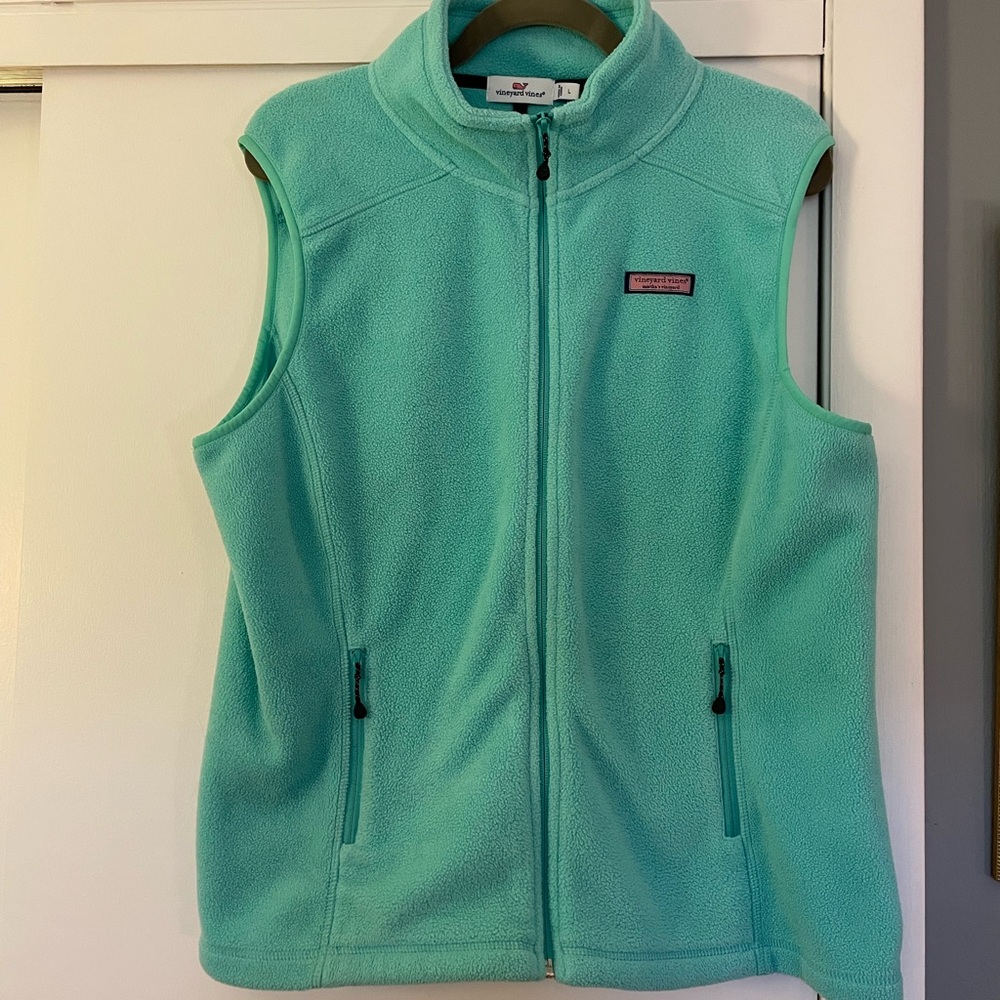 Vineyard Vines Women’s Westerly Full-zip Mint Green Fleece Vest